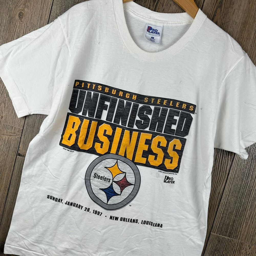 NFL Pittsburgh Steelers Unfinished Business 1997 Pro Player T-Shirt Size Medium